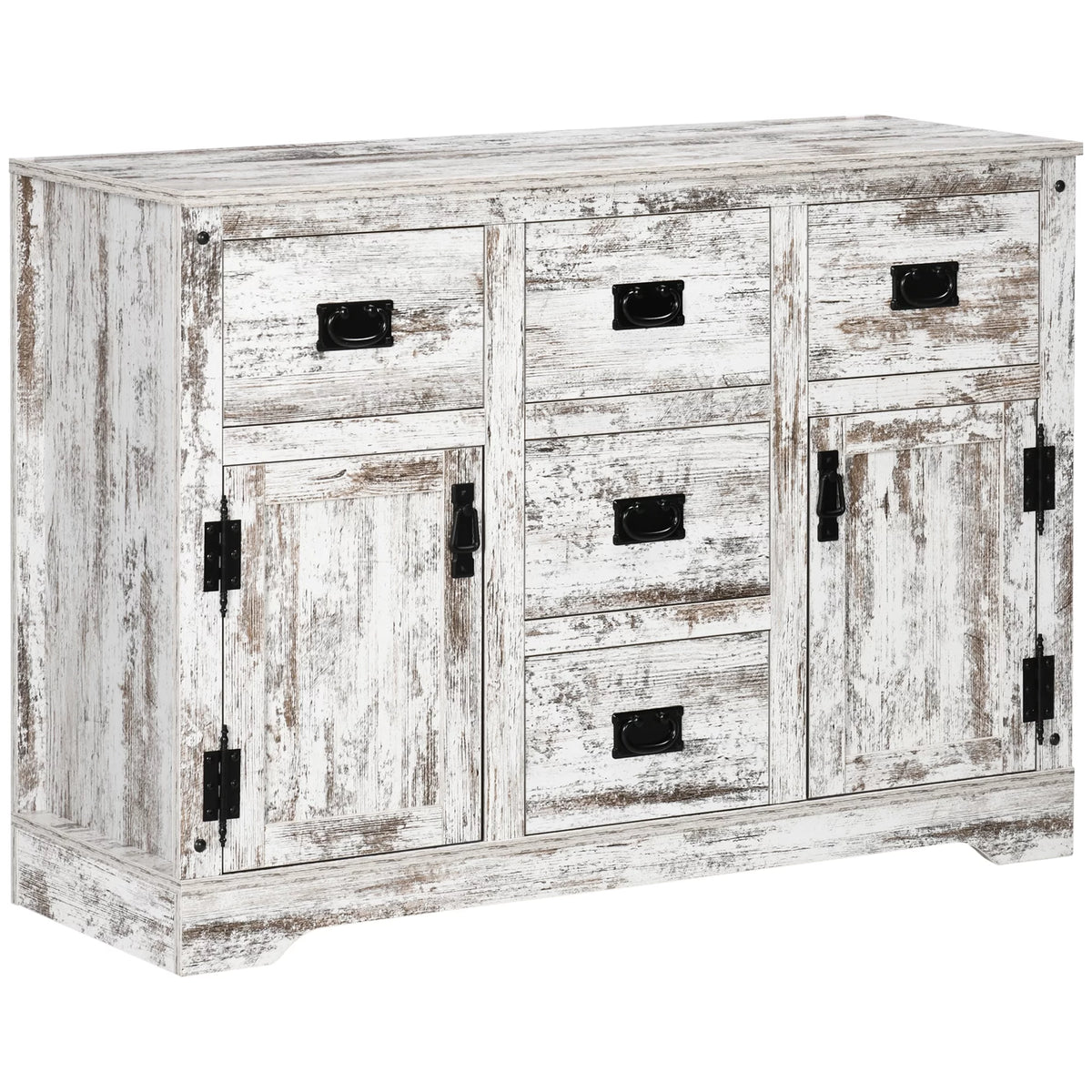 White 5 Drawer Buffet Cabinet N343