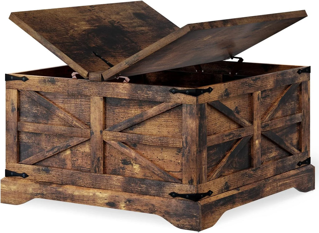 Square Wood Coffee Table with Storage Y99022