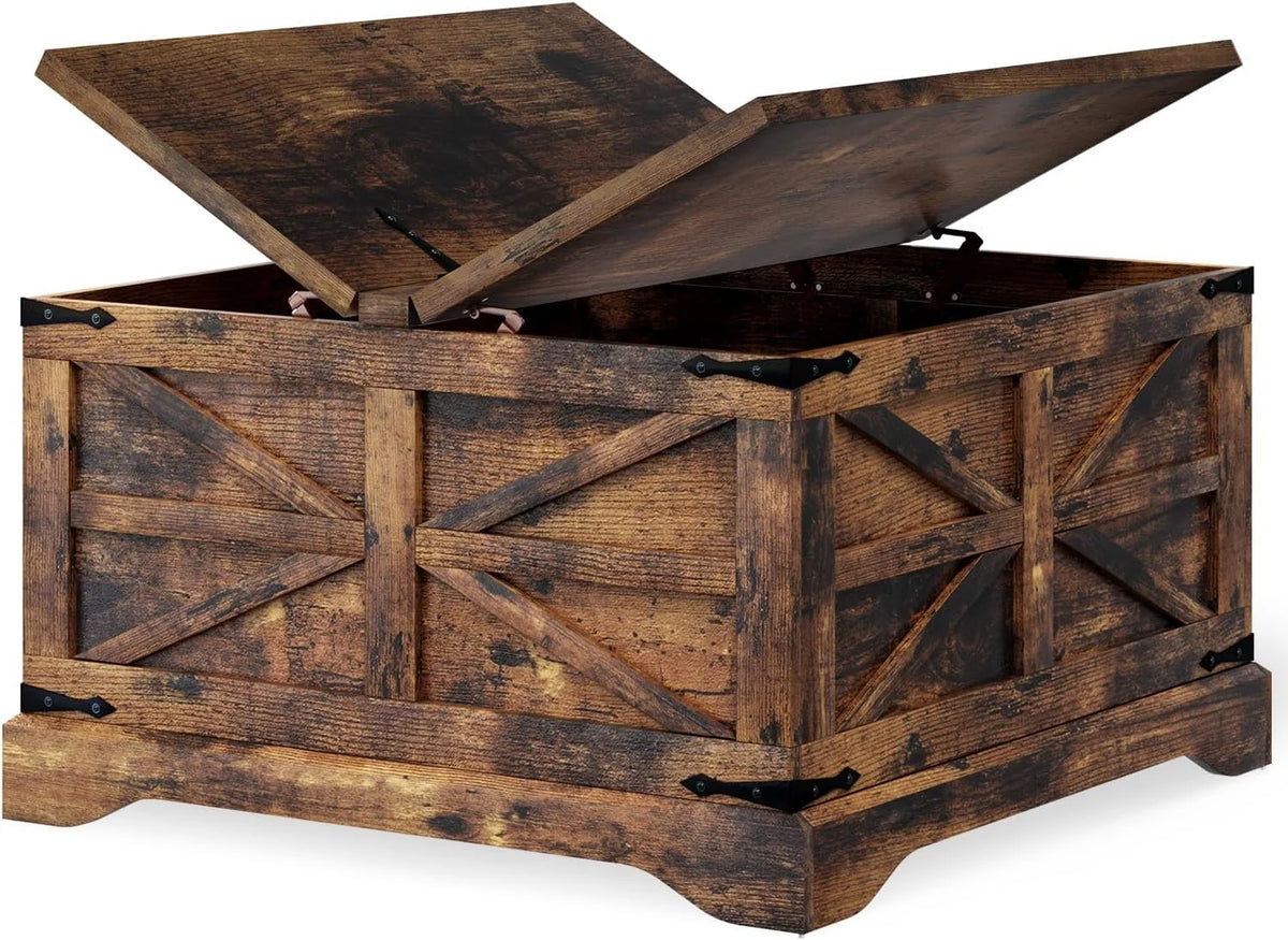 Square Wood Coffee Table with Storage Y99022