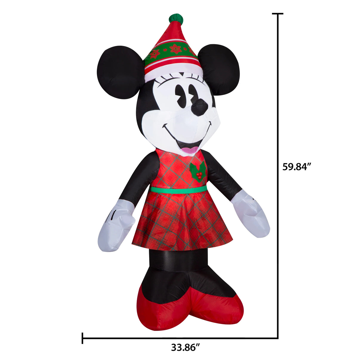 5 Foot Nordic Winter Christmas Minnie Mouse Inflatables H935