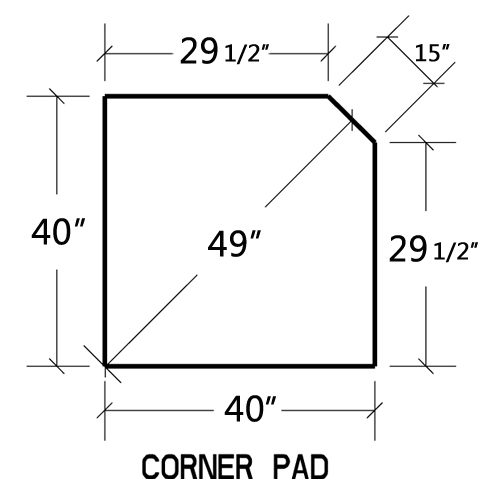 Natural Smokey Slate Single Cut Corner Hearth Pad Z87831