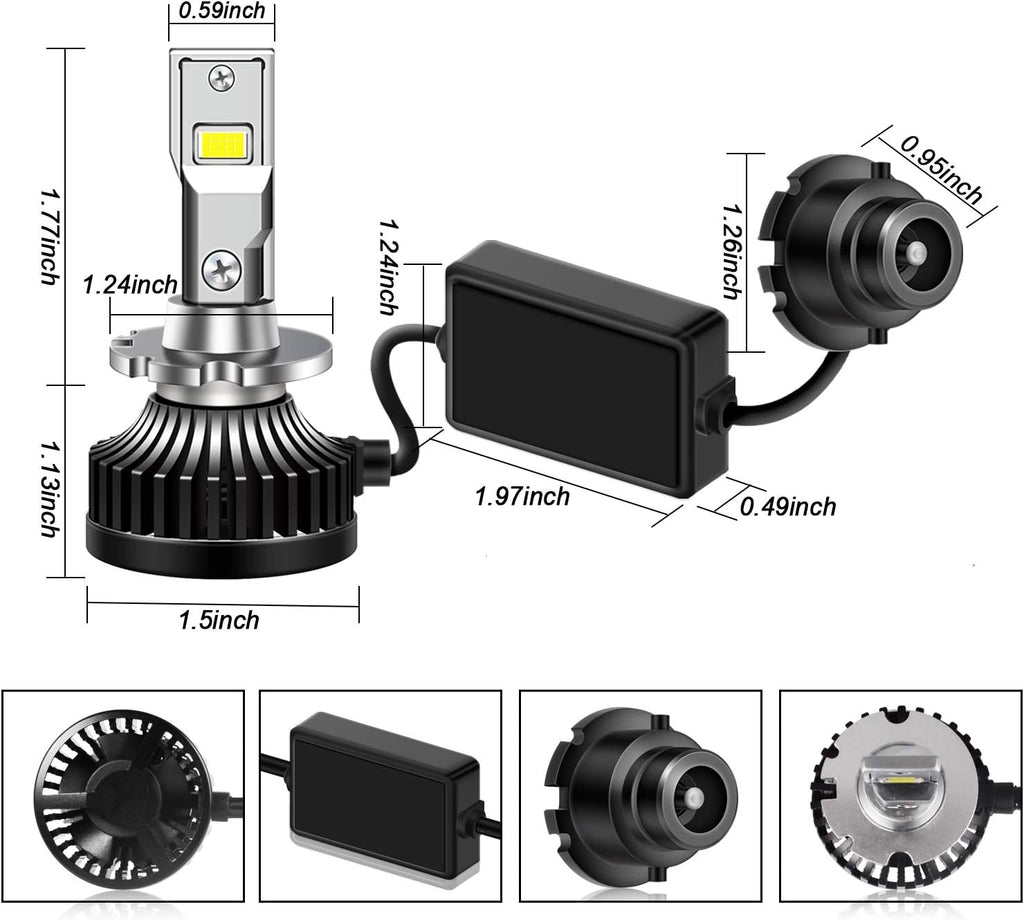 D4S D4R LED Headlight Bulb 35W 8400LM 6000K White, 1 Pair Pack of 2 U13972