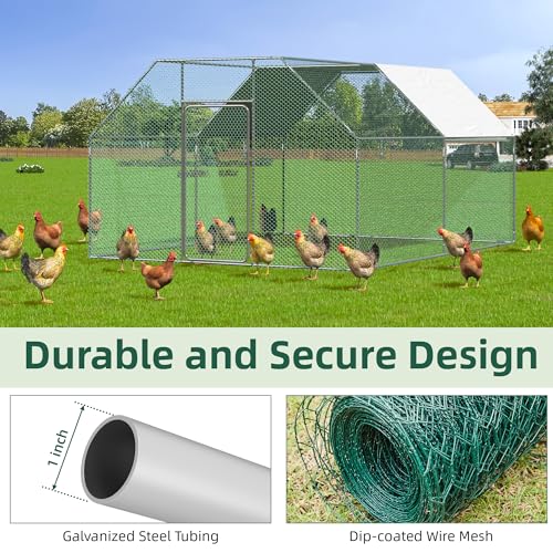 Extra Large Metal Chicken Coop Run with Cover X481