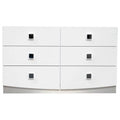 White 6 Drawer Poplar Wood Dresser D598