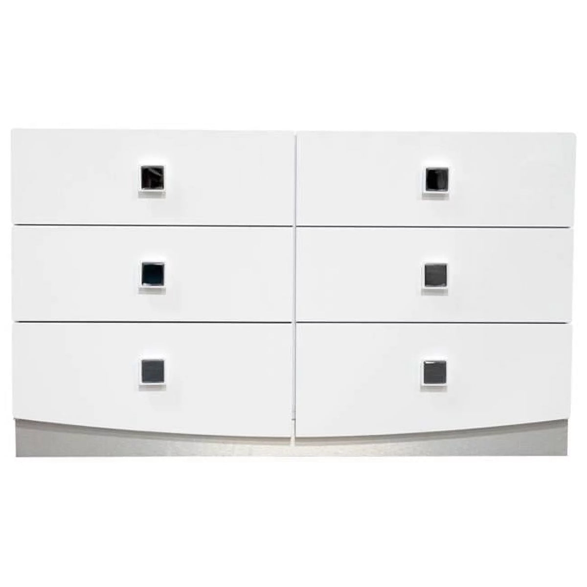 White 6 Drawer Poplar Wood Dresser D598