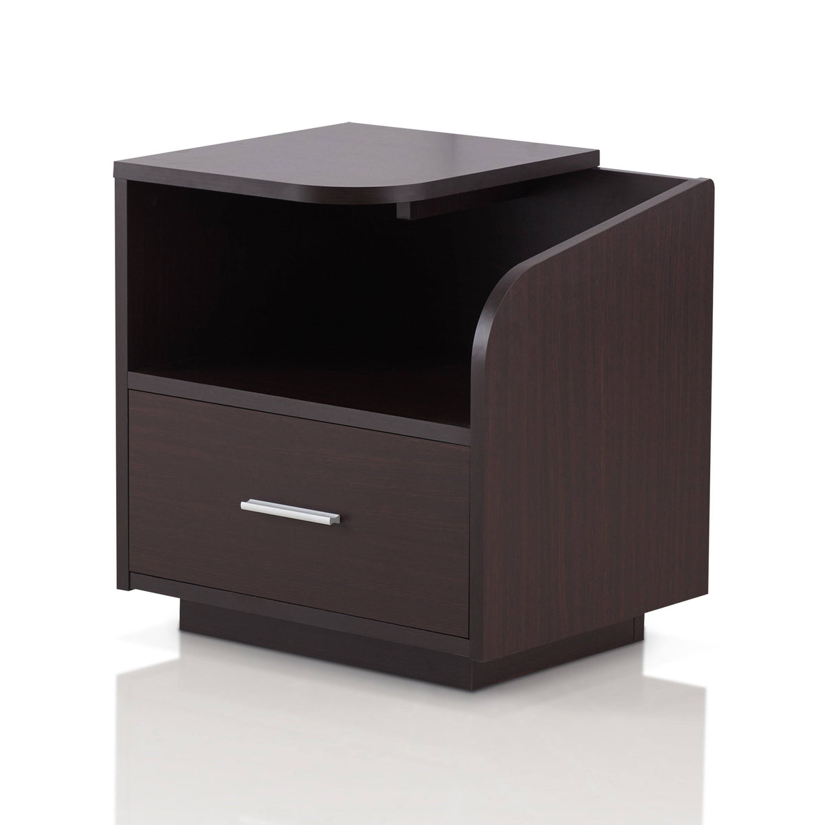 Brown Storage Drawer End Table O3260