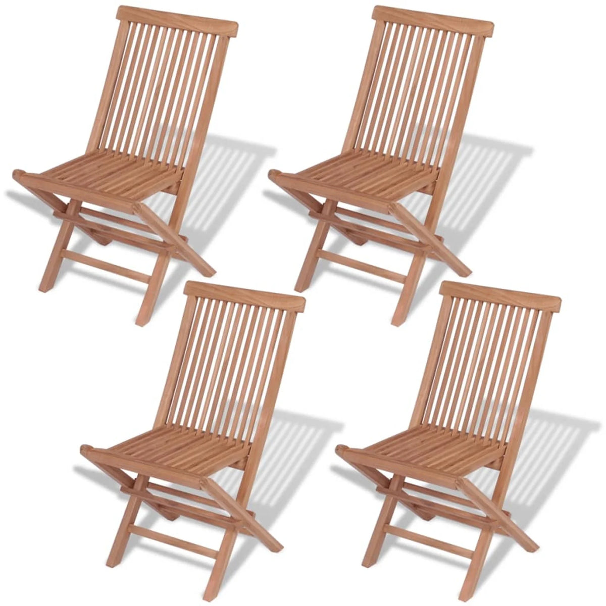 4 Piece Folding Teak Wood Dining Chairs J804685