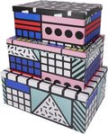Decorative Storage Cardboard Boxes with Lids, Set of 3, Tropical G230