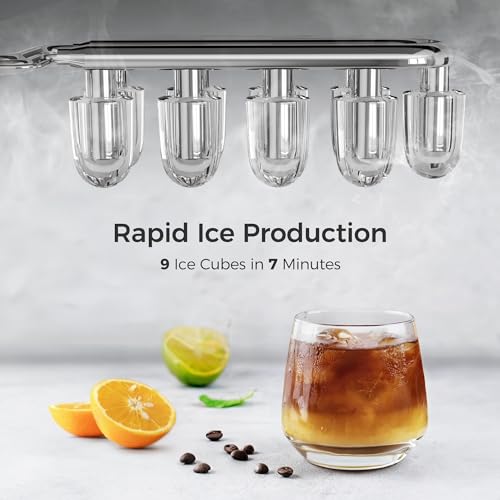 Countertop Portable Ice Maker Machine with Handle, Black I8204