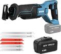 Cordless Reciprocating Saw, 6 Saw Blades, Battery Charger Included, Pack of 2 J8352