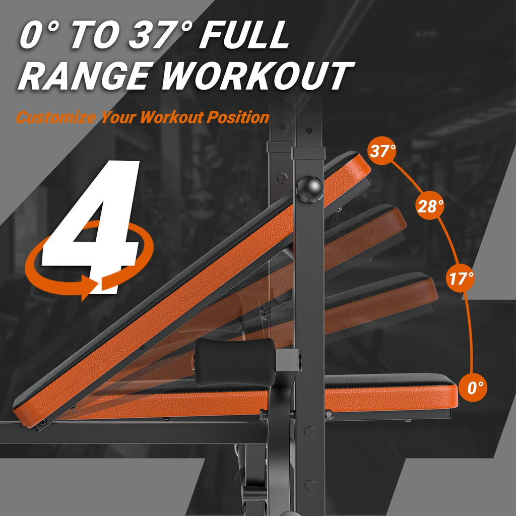 6 Positions Adjustable Foldable Weight Bench J2329