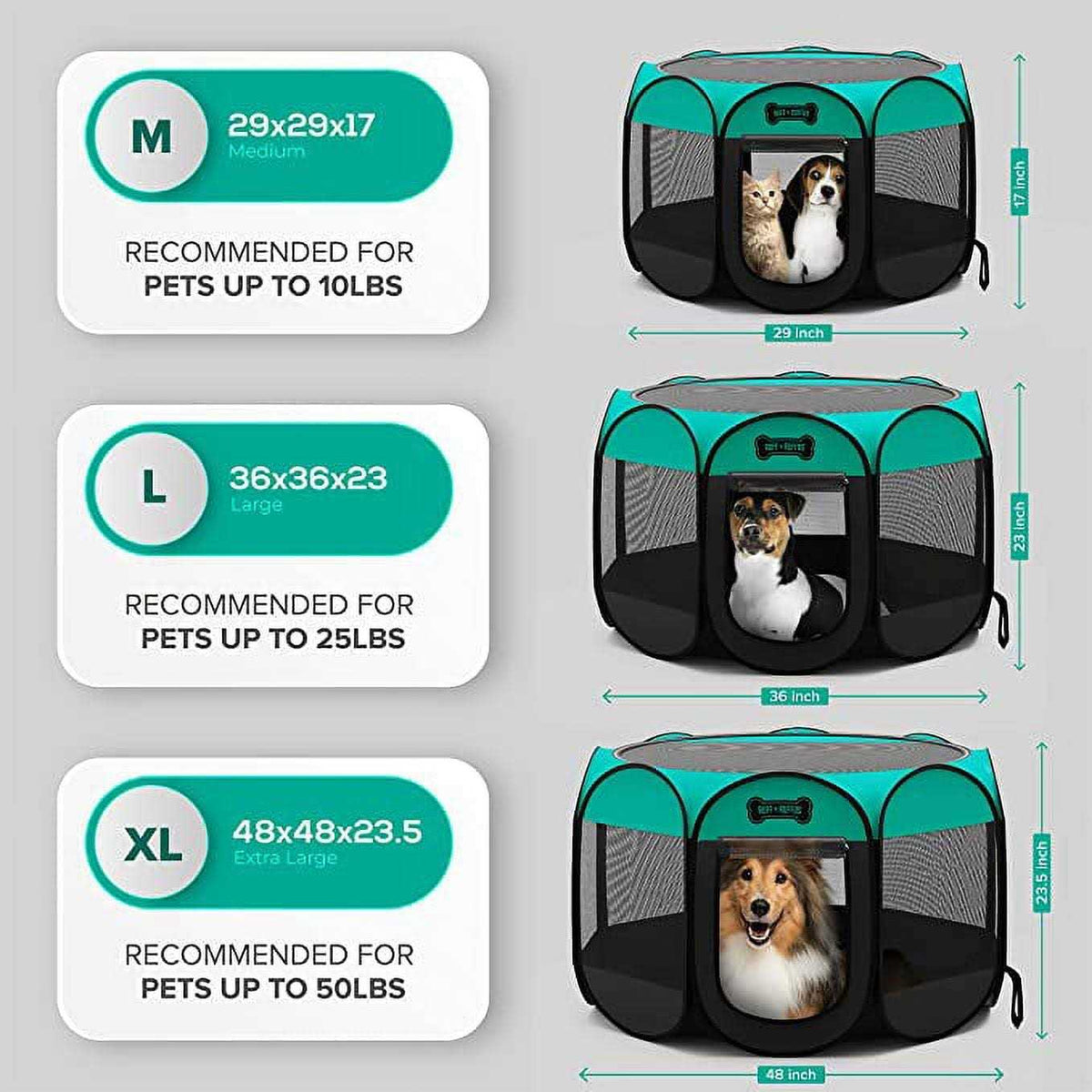 Foldable Pet Playpen with Carrying Case and Travel Bowl T889769