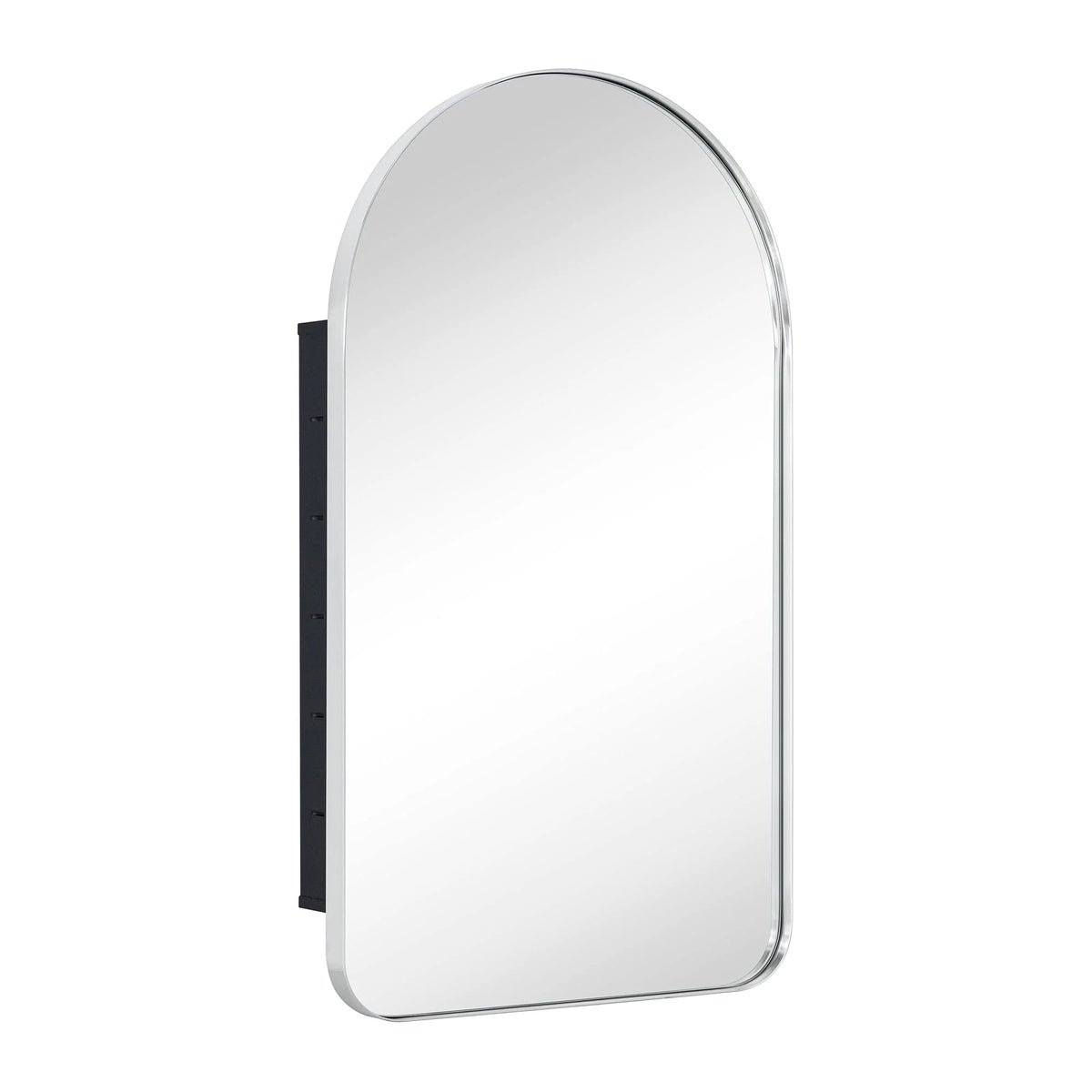 Chrome Arched Recessed Medicine Cabinet with Mirror 16x28.3'' Y617