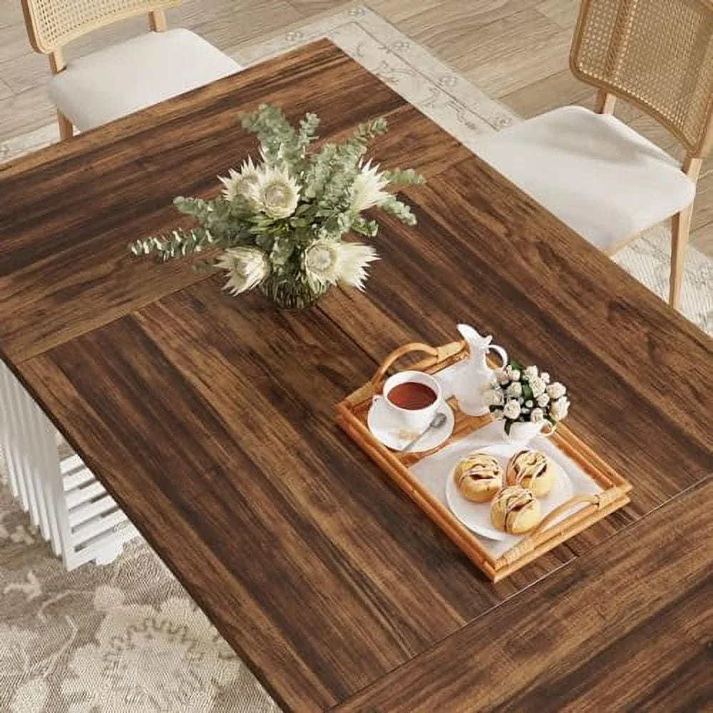 White 70.8 Inch Dining Table with Gold Metal Legs O99550