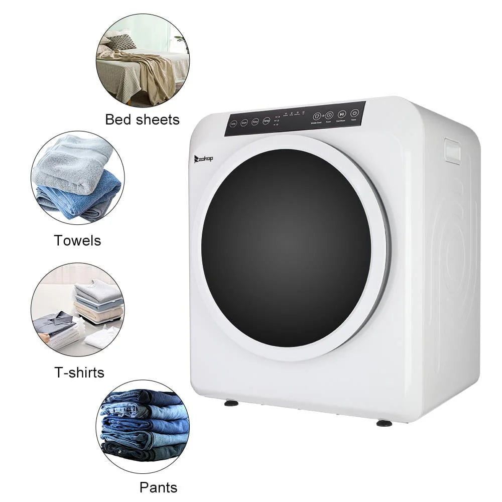 White 13lbs Capacity Stainless Steel Electric Clothes Dryer A414696